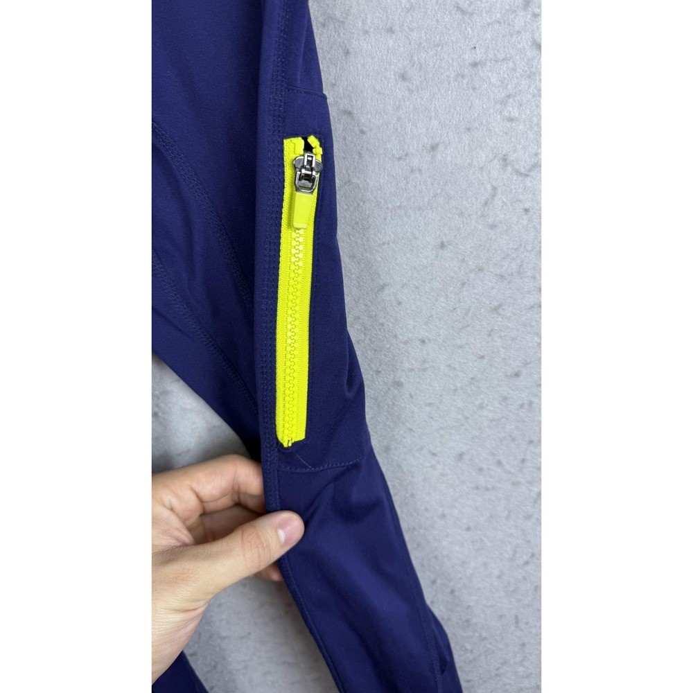 Fabletics Pants Womens Small Blue Motion365 Ankle Leggings Zip Pockets Running‎